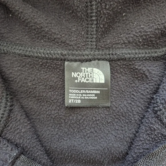 The North Face Kids Toddler Black Fleece Full Zip Hooded Jacket 2T Sweater Warm - Picture 4 of 9